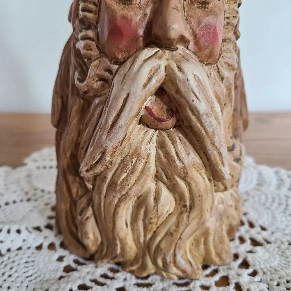 Three Faces of Santa Unique Christmas Holiday Decor Table Shelf Sitter Vintage